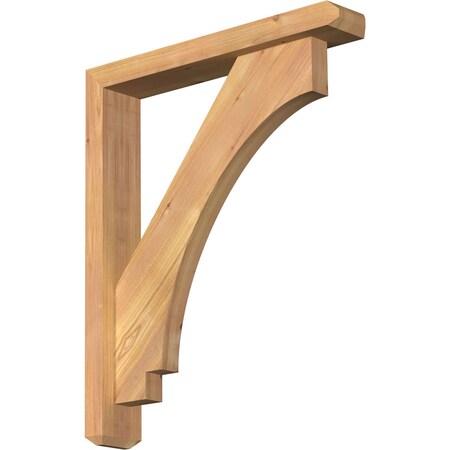 Ekena Millwork Imperial Craftsman Smooth Bracket w/ Offset Brace, Western Red Cedar, 3 1/2"W x 20"D x 24"H BKT0402X20X24IMP04SWR